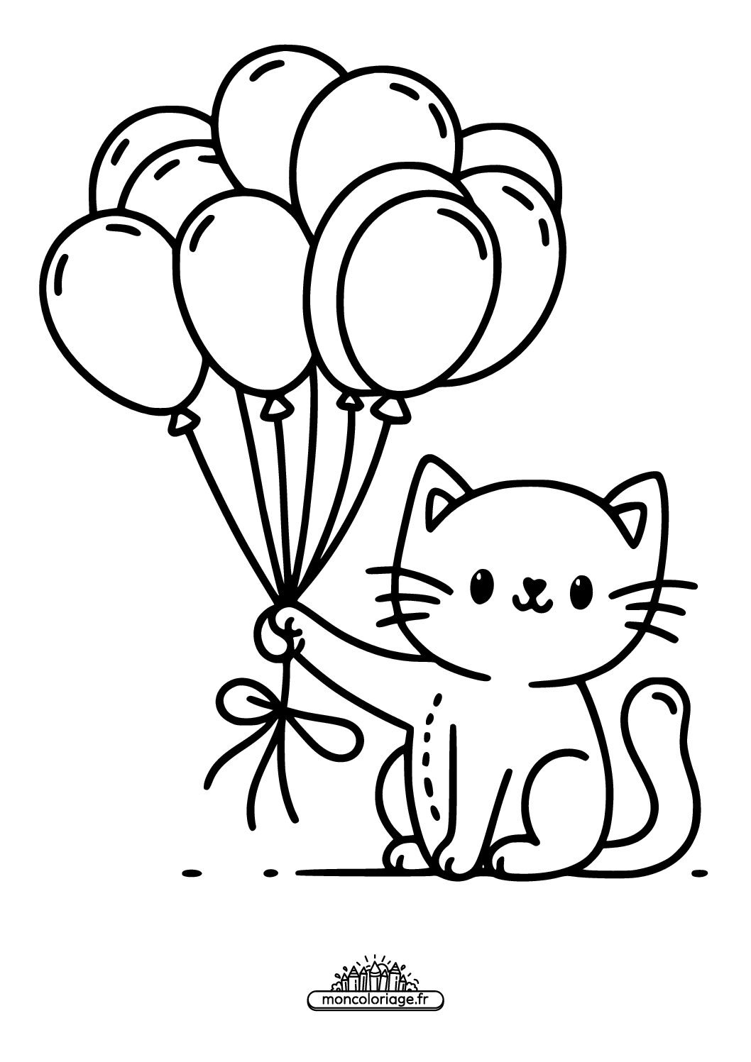 Chat avec ballons