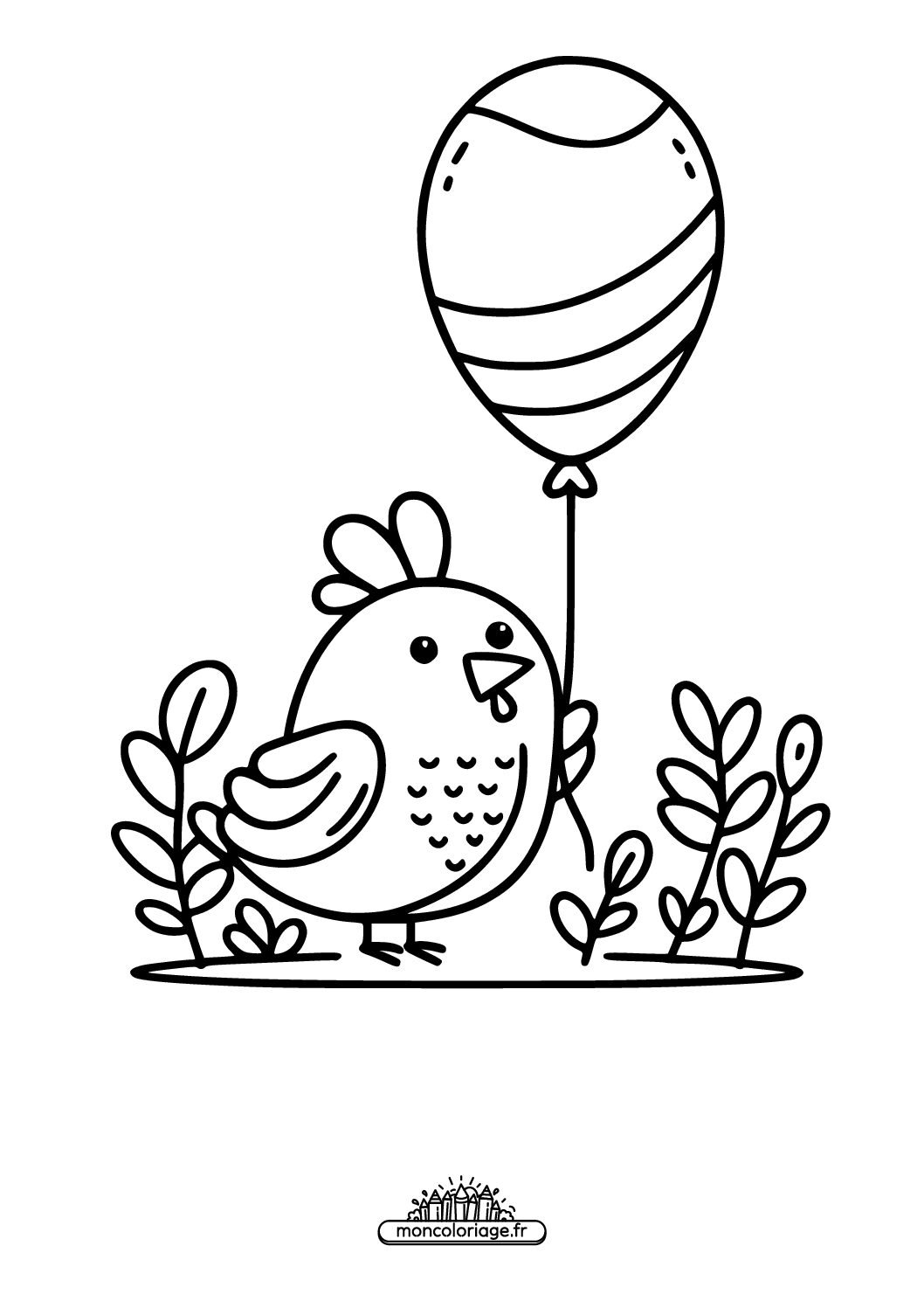 Poulet avec un ballon