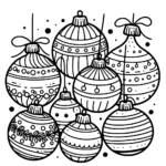 Aperçu du dessin boules de noël à imprimer