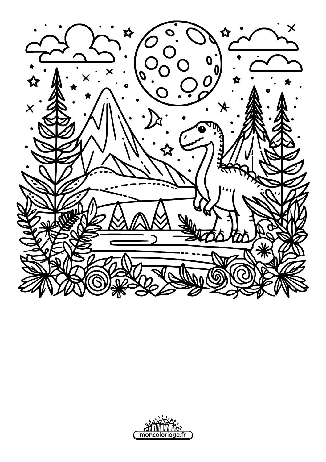 Dinosaure et lune