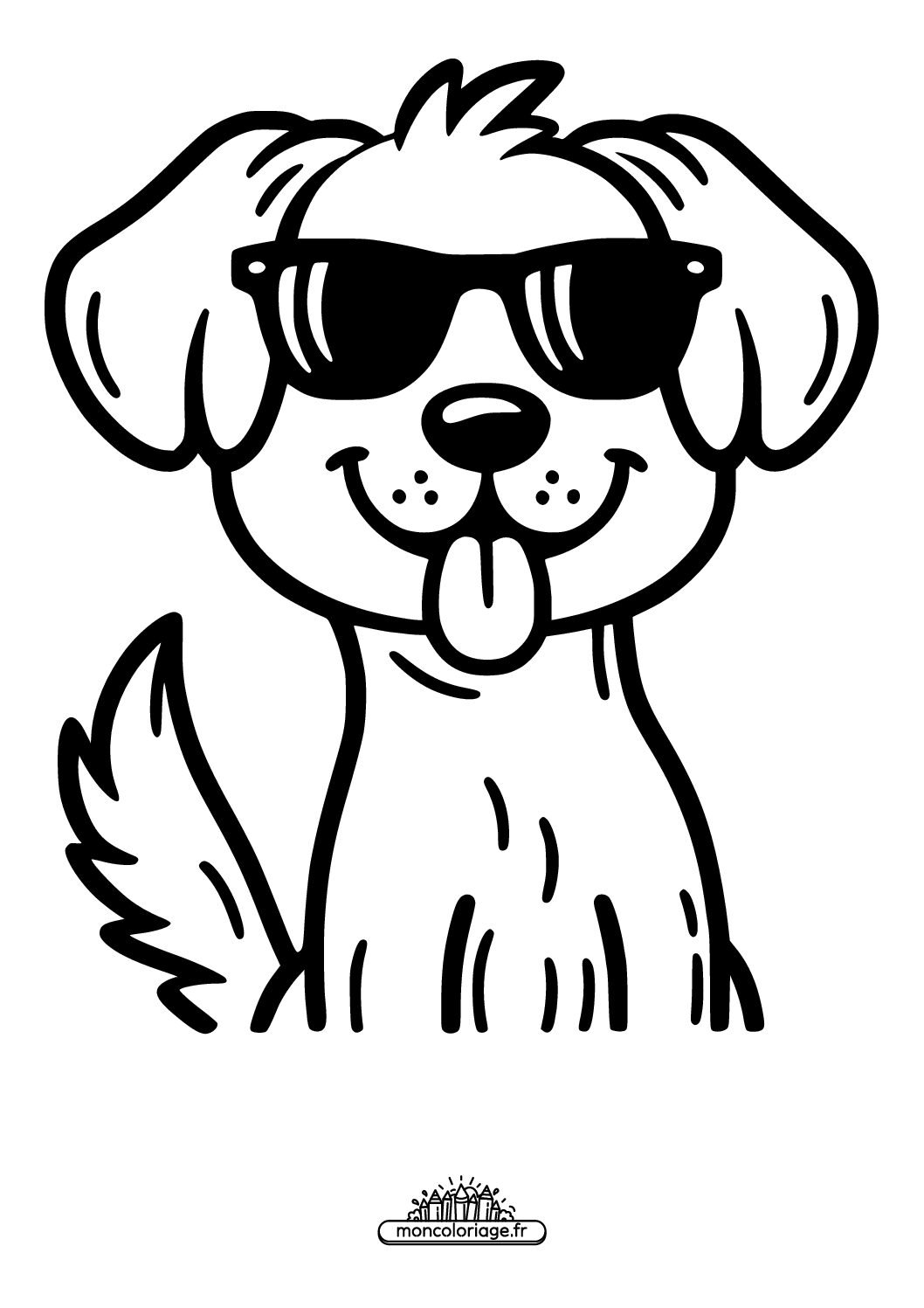 Chien avec des lunettes de soleil