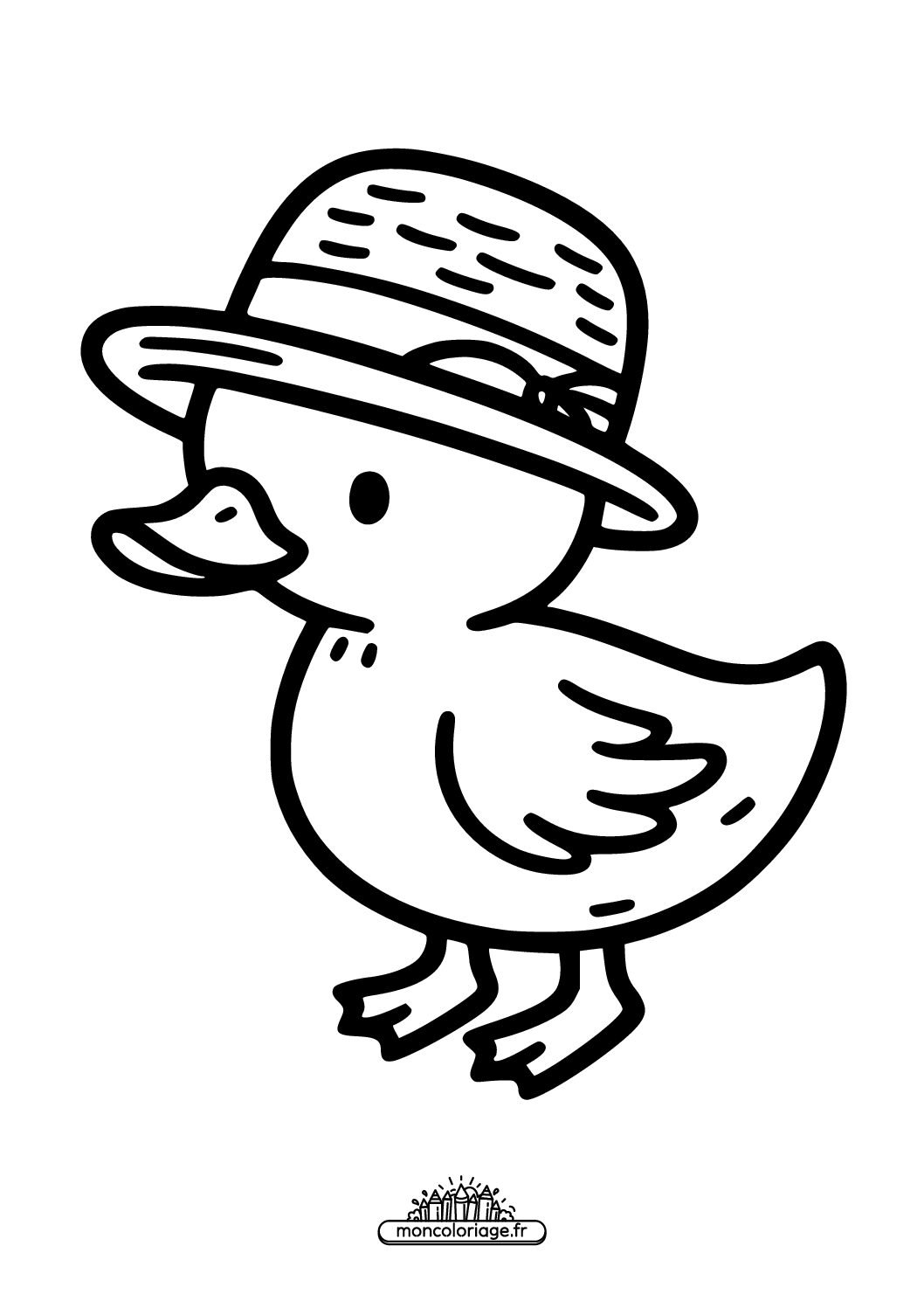 Canard avec un chapeau