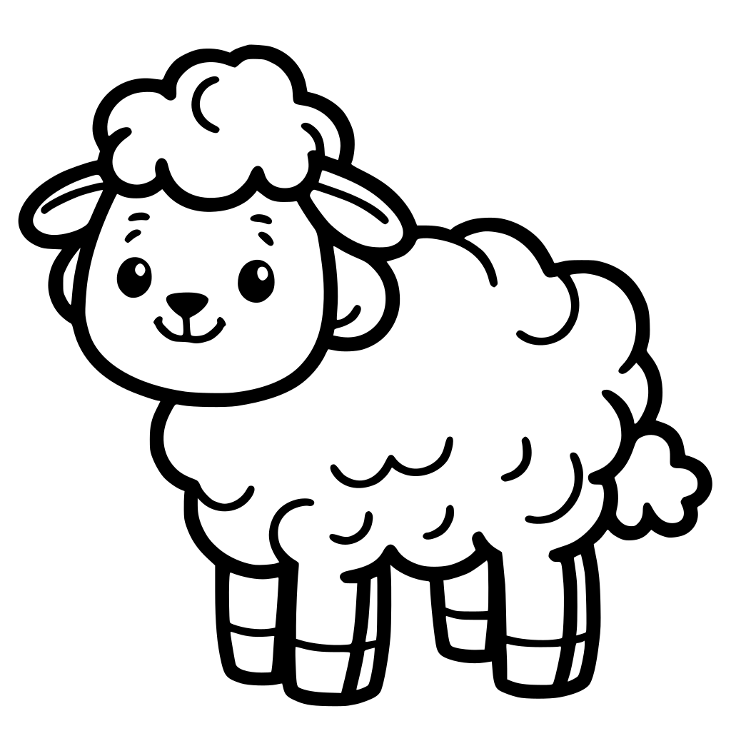 Coloriage Mouton heureux à imprimer gratuit - MonColoriage.fr