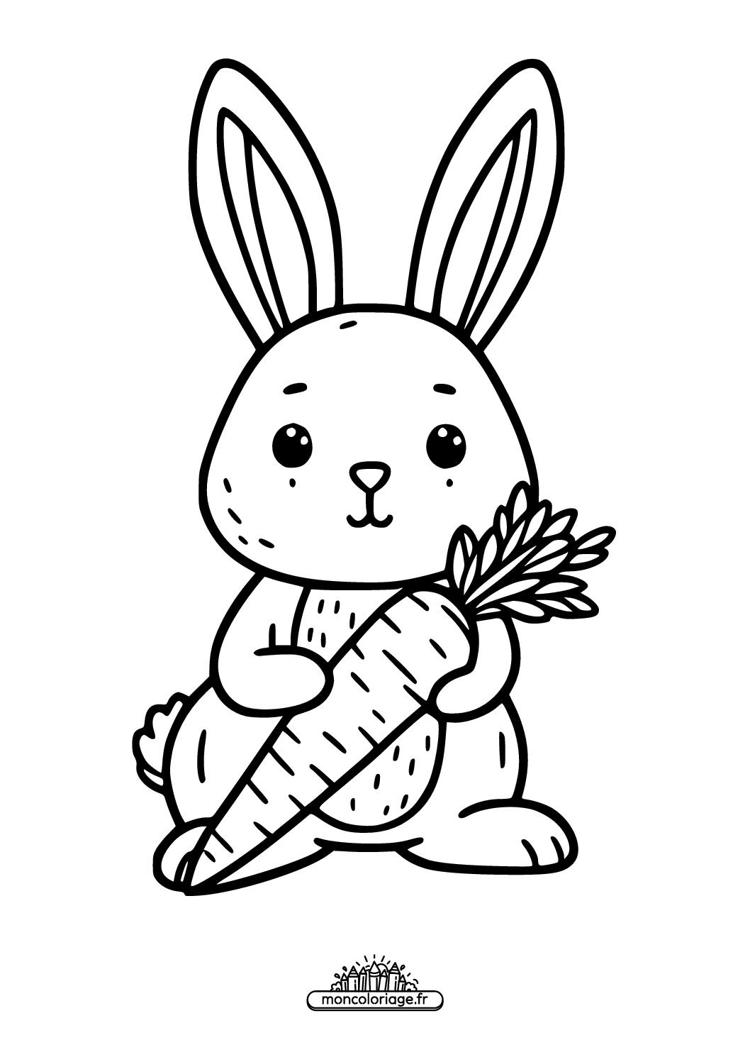 Coloriage Lapin Avec Une Carotte Imprimer Gratuit Moncoloriage Fr