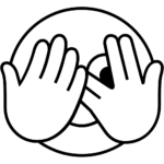 Aperçu du dessin émoji visage avec un œil écarquillé à imprimer