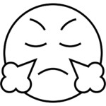 Aperçu du dessin émoji visage avec de la vapeur du nez à imprimer