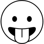 Aperçu du dessin émoji visage avec langue à imprimer