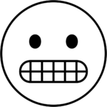 Aperçu du dessin émoji visage grimaçant à imprimer