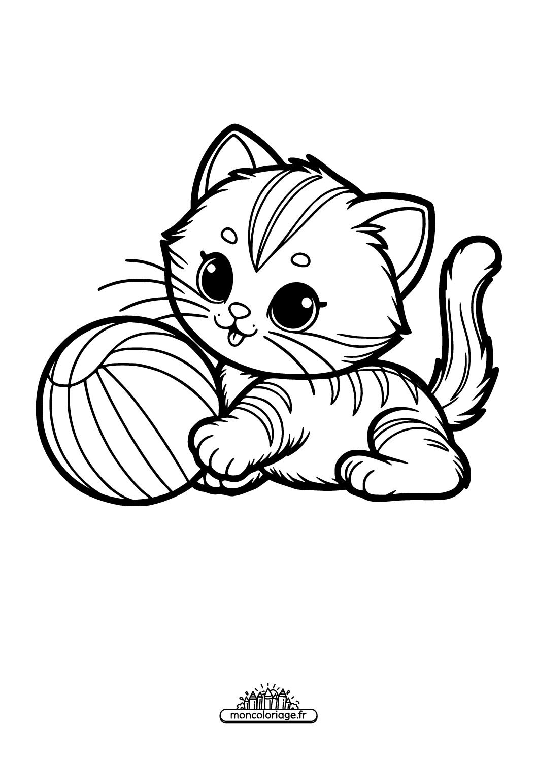 Chaton avec une balle