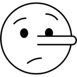 Aperçu du dessin émoji visage menteur à imprimer