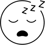 Aperçu du dessin émoji visage endormi à imprimer