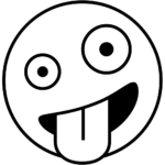 Aperçu du dessin émoji visage loufoque à imprimer