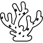 Aperçu du dessin émoji corail à imprimer