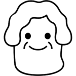 Aperçu du dessin émoji vieille femme à imprimer