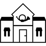 Aperçu du dessin émoji bureau de poste à imprimer