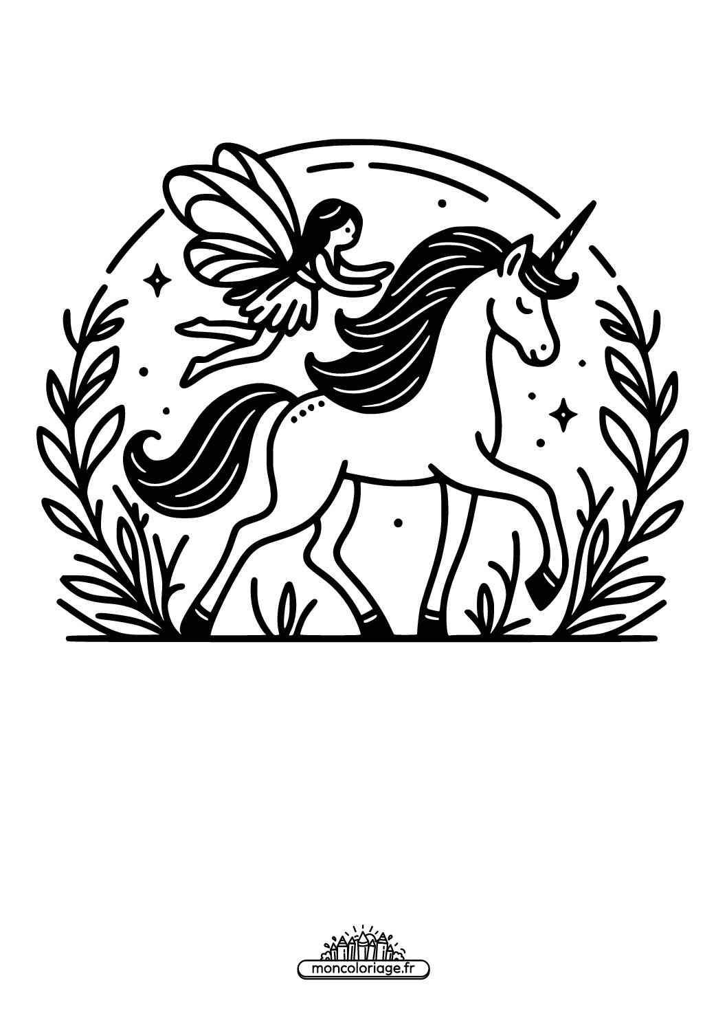 Licorne avec une fée