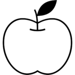 Aperçu du dessin émoji pomme verte à imprimer