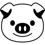 Aperçu du dessin émoji tête de cochon à imprimer