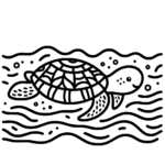 Coloriage tortue nageant à imprimer