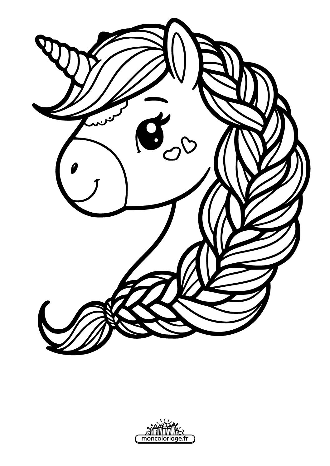 Licorne avec une tresse