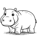 Aperçu du dessin hippopotame à imprimer