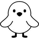 Aperçu du dessin émoji poussin de face à imprimer