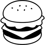 Aperçu du dessin émoji hamburger à imprimer