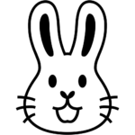 Aperçu du dessin émoji visage de lapin à imprimer