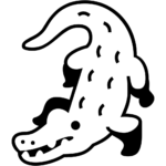 Aperçu du dessin émoji crocodile à imprimer