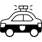 Aperçu du dessin émoji voiture de police à imprimer