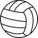 Aperçu du dessin émoji volley-ball à imprimer