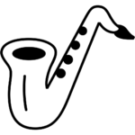 Aperçu du dessin émoji saxophone à imprimer