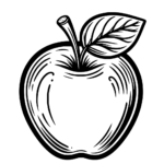 Aperçu du dessin pomme à imprimer
