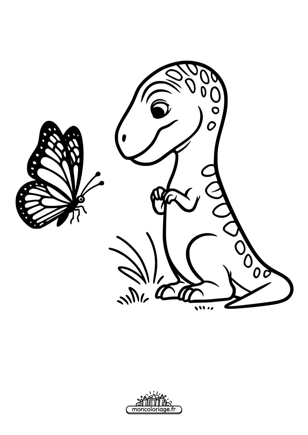 Dinosaure et papillon