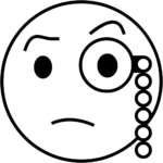 Aperçu du dessin émoji visage avec monocle à imprimer