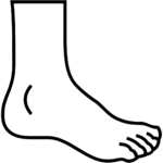 Aperçu du dessin émoji pied à imprimer