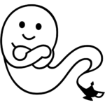 Aperçu du dessin émoji génie à imprimer