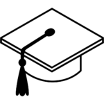 Aperçu du dessin émoji toque de diplômé à imprimer