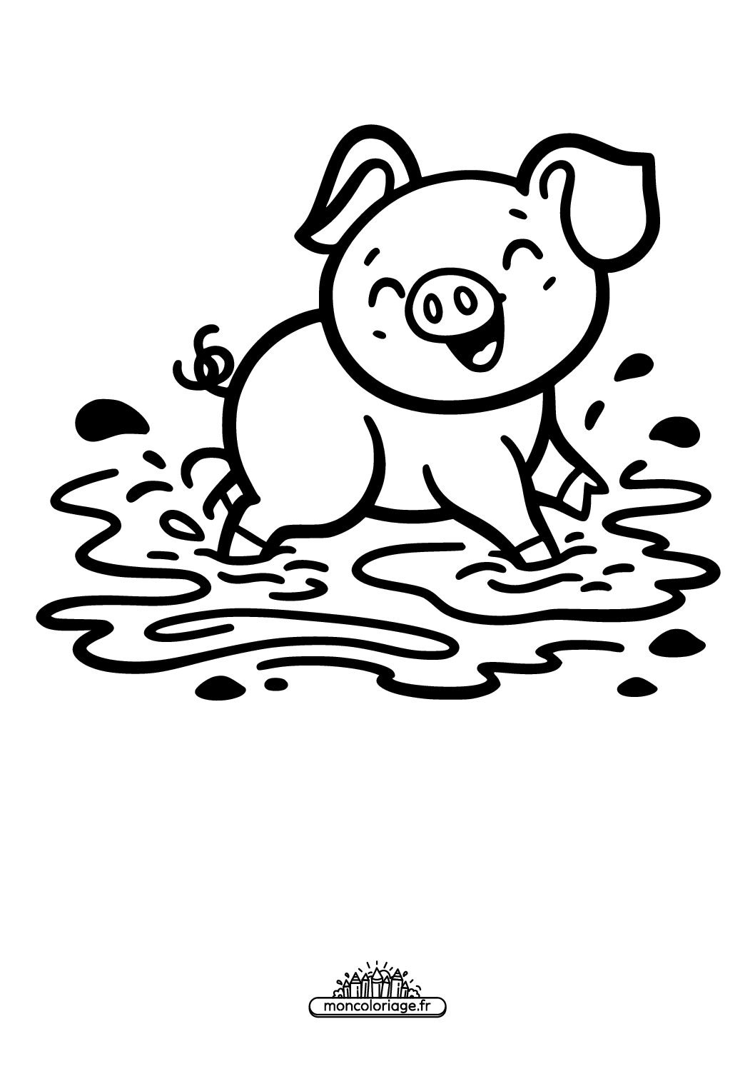 Cochon avec de la boue