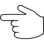 Aperçu du dessin émoji doigt gauche indiquant à gauche à imprimer