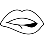 Aperçu du dessin émoji mordre la lèvre à imprimer