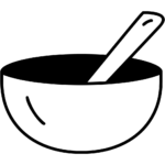Aperçu du dessin émoji bol avec cuillère à imprimer