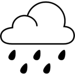 Aperçu du dessin émoji nuage avec pluie à imprimer