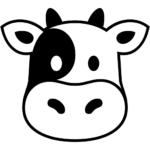 Aperçu du dessin émoji tête de vache à imprimer