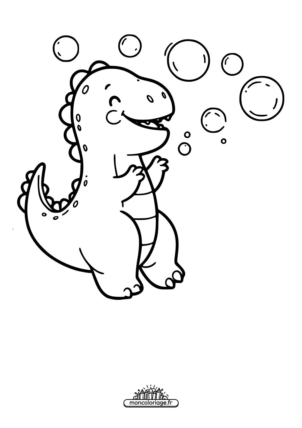Dinosaure avec des bulles