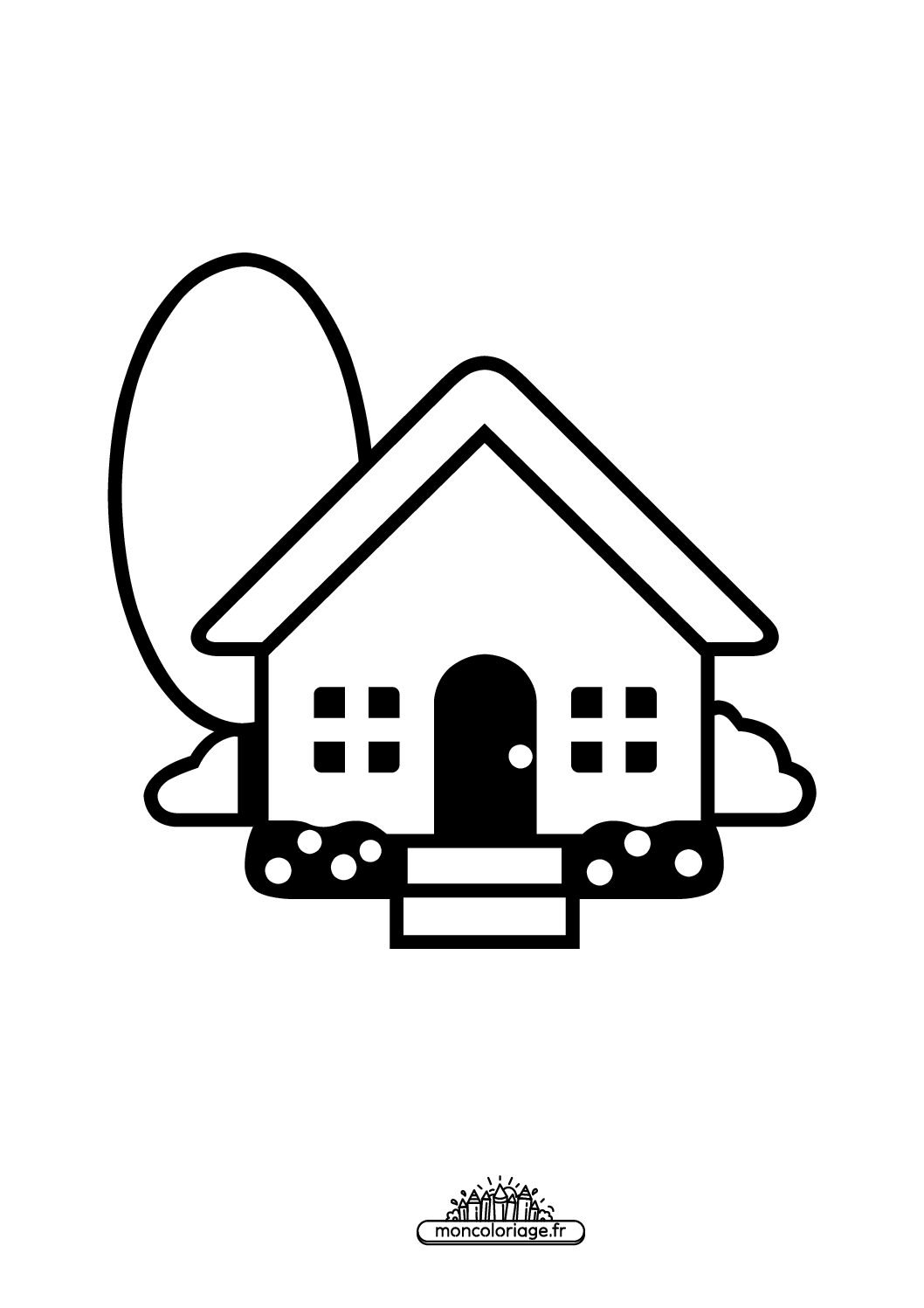 Émoji maison avec jardin
