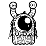 Aperçu du dessin monstre aux grands yeux à imprimer