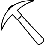 Aperçu du dessin émoji pioche à imprimer