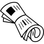 Aperçu du dessin émoji journal roulé à imprimer