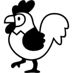Aperçu du dessin émoji coq à imprimer